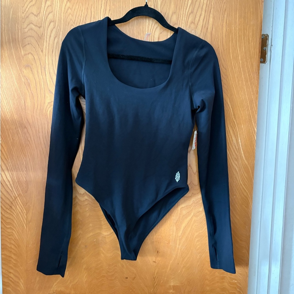 Free People Black Long Sleeve Bodysuit M - Picture 1 of 8